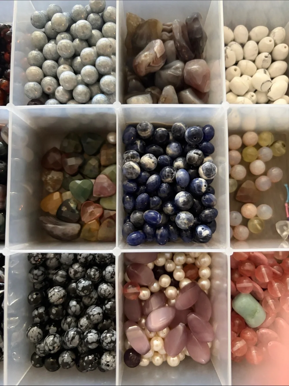 Crystal/stone beads beads beads! Some pearls as well.